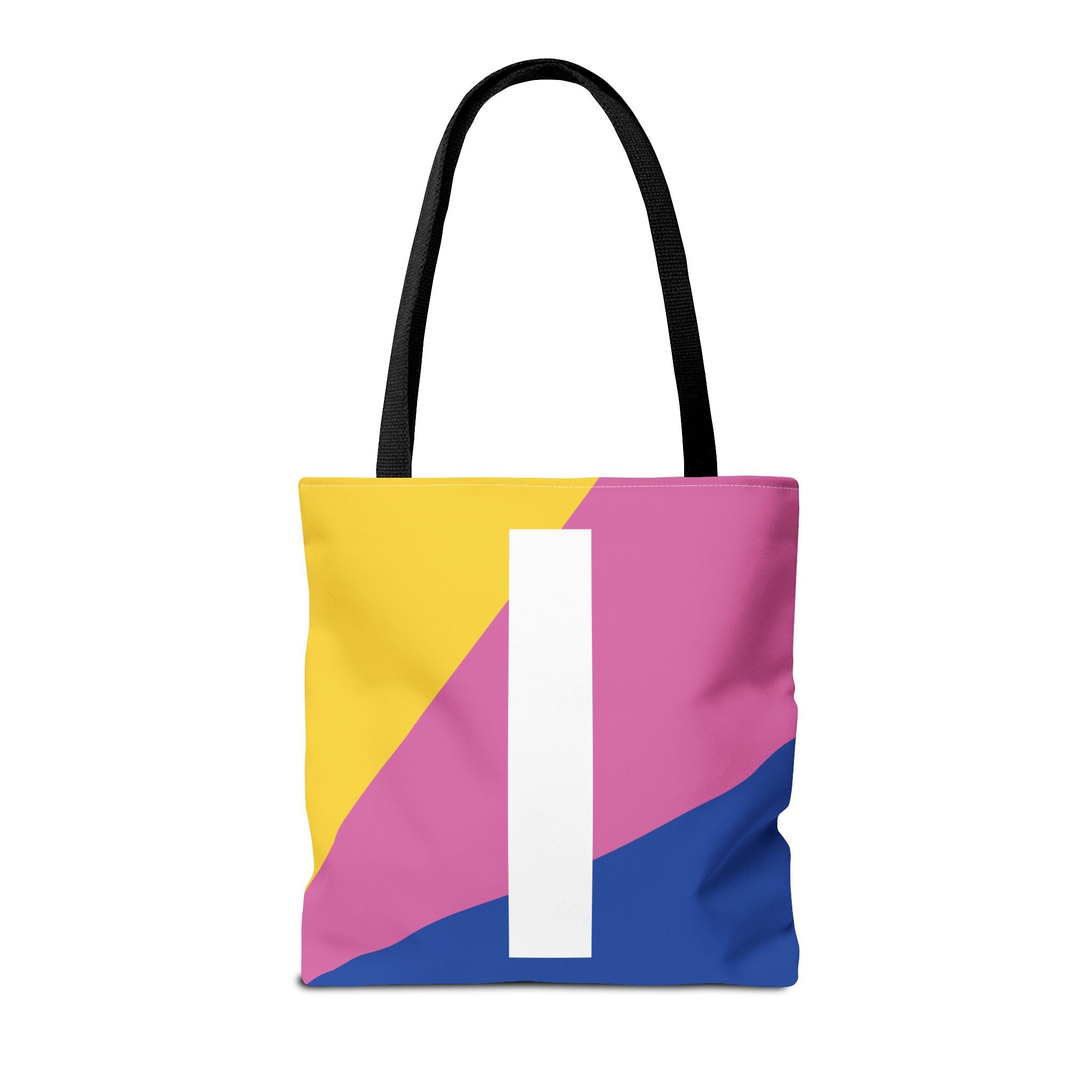 Monogram 'I' Colorblock Tote Bag — Personalized Initial I Shoulder Tote