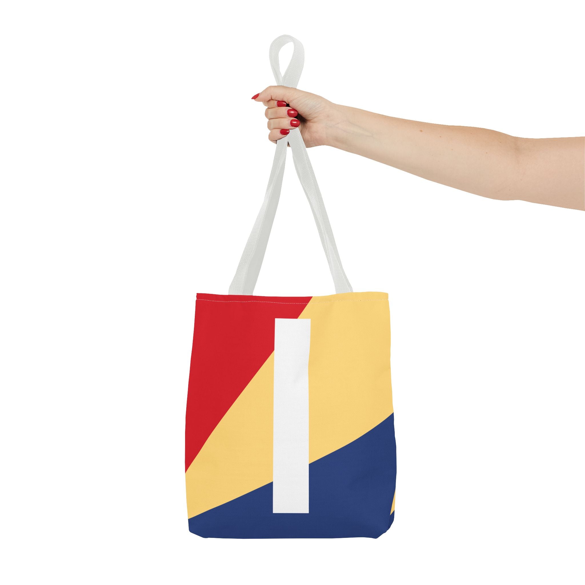 Monogram 'I' Colorblock Tote Bag — Personalized Initial I Shoulder Tote