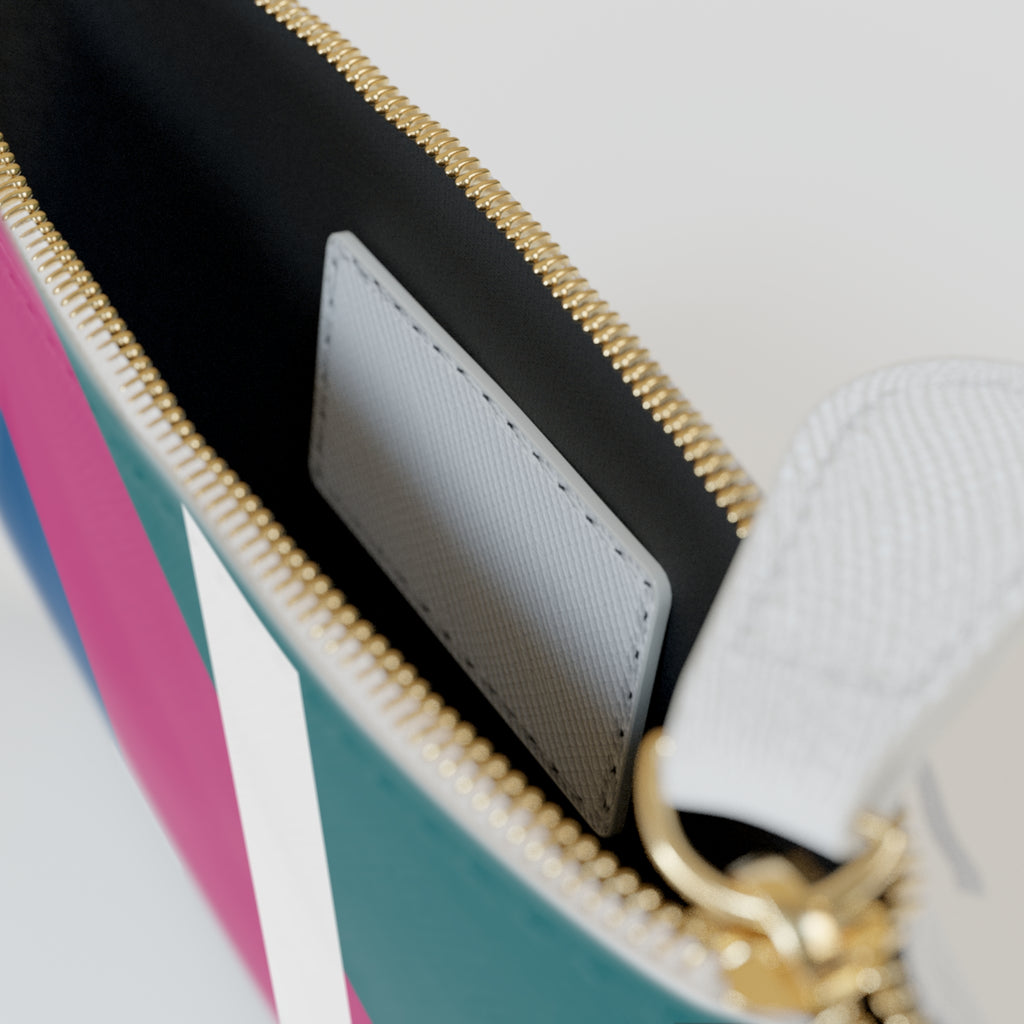 Initial J Mini Clutch — Colorblock Monogram Wristlet Wallet