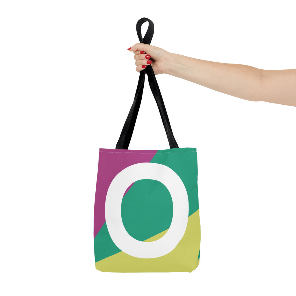 Monogram 'O' Colorblock Tote Bag — Personalized Initial O Shoulder Tote
