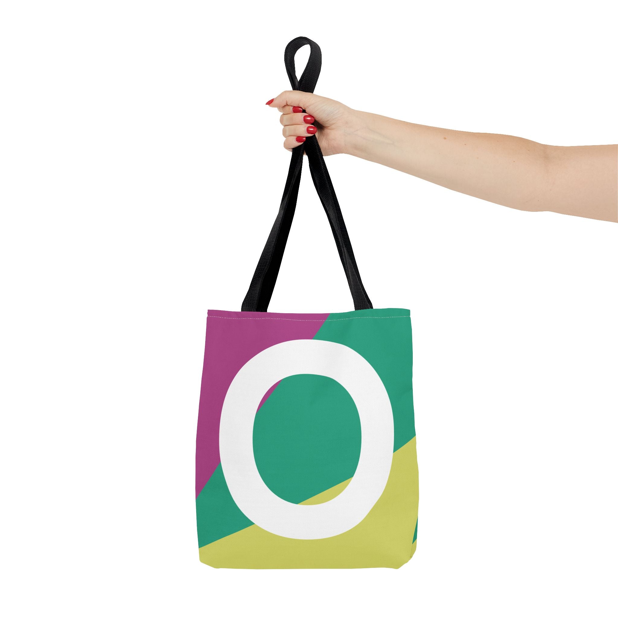 Monogram 'O' Colorblock Tote Bag — Personalized Initial O Shoulder Tote