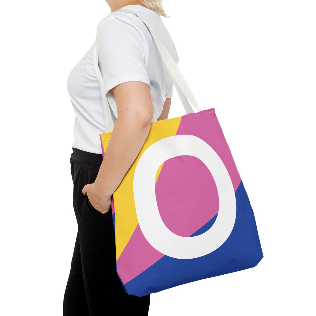 Monogram 'O' Colorblock Tote Bag — Personalized Initial O Shoulder Tote
