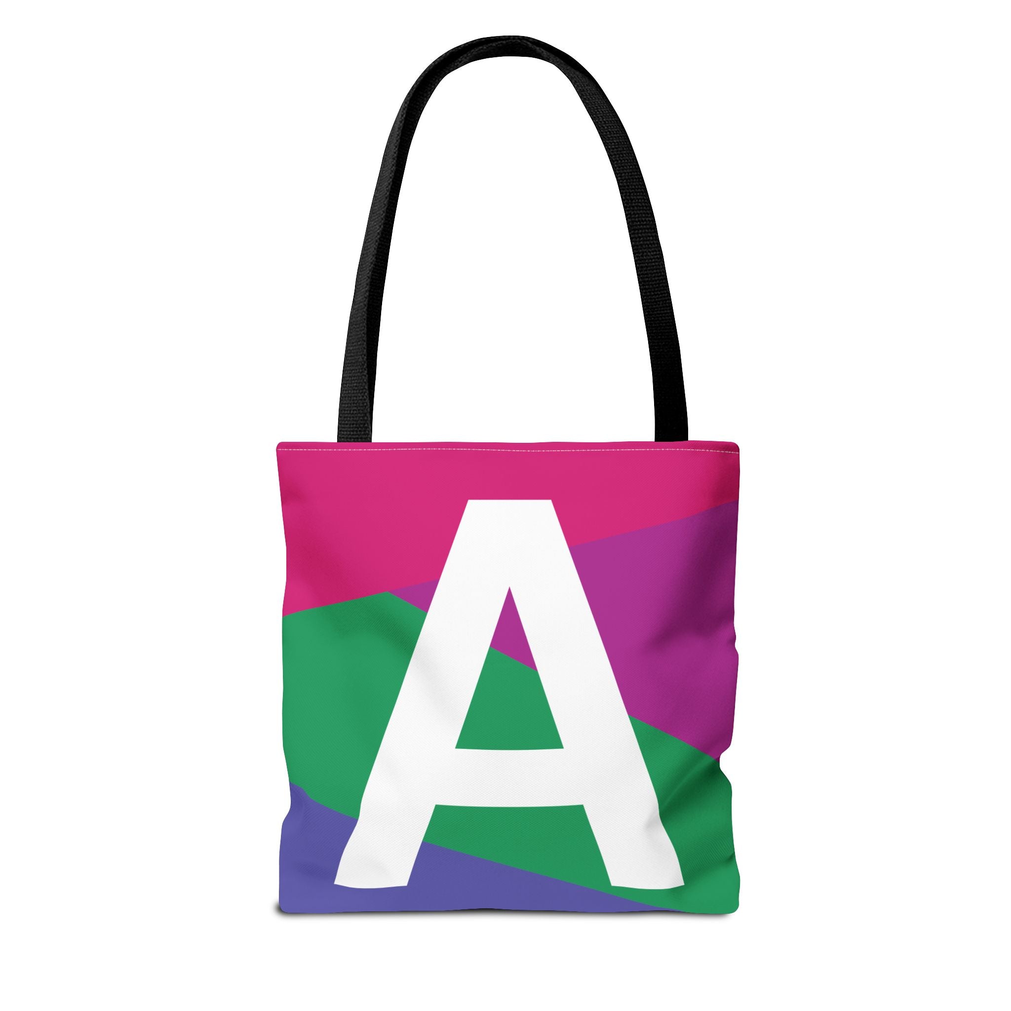 Monogram 'A' Colorblock Tote Bag — Personalized Initial A Shoulder Tote
