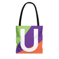 Monogram 'U' Colorblock Tote Bag — Personalized Initial U Shoulder Tote