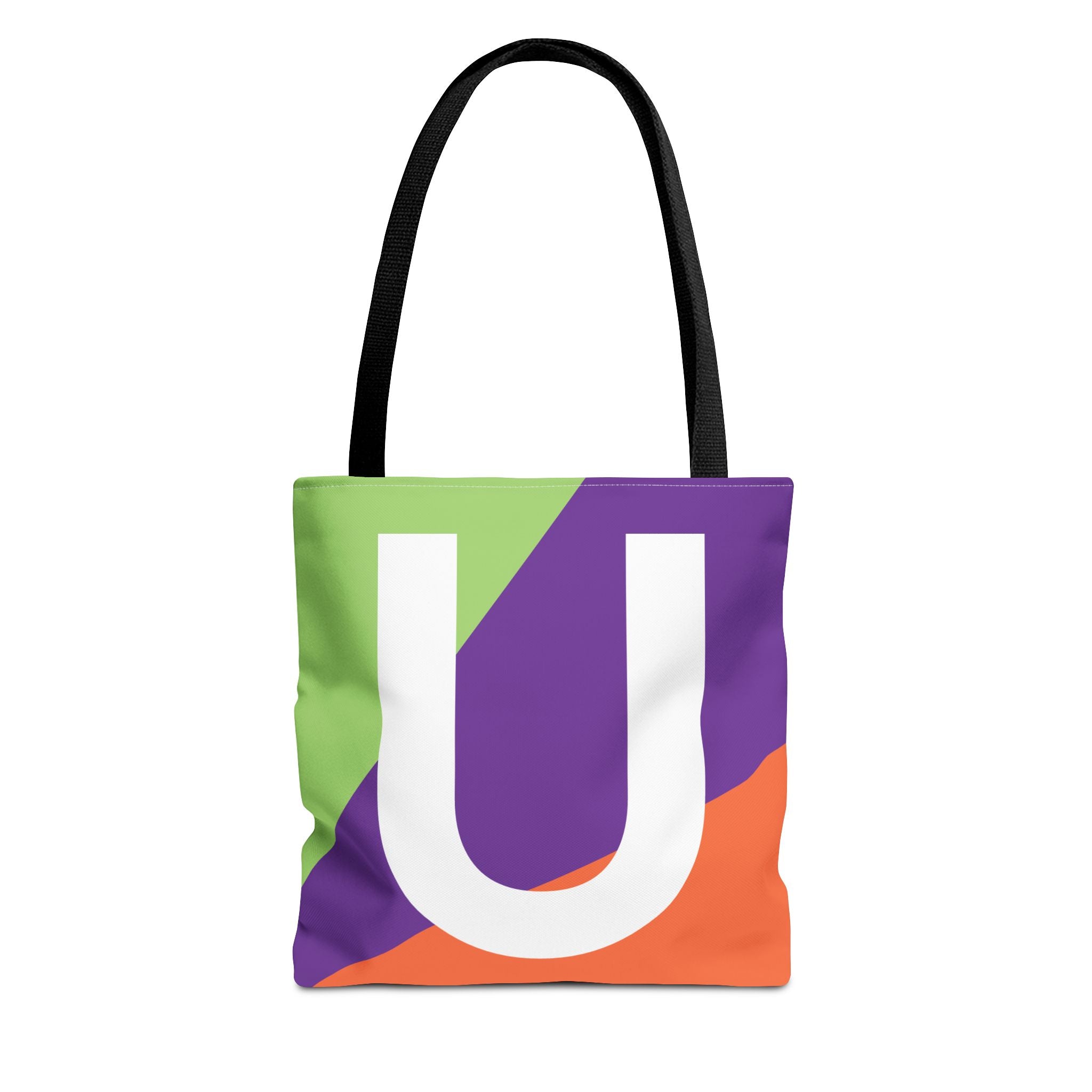 Monogram 'U' Colorblock Tote Bag — Personalized Initial U Shoulder Tote