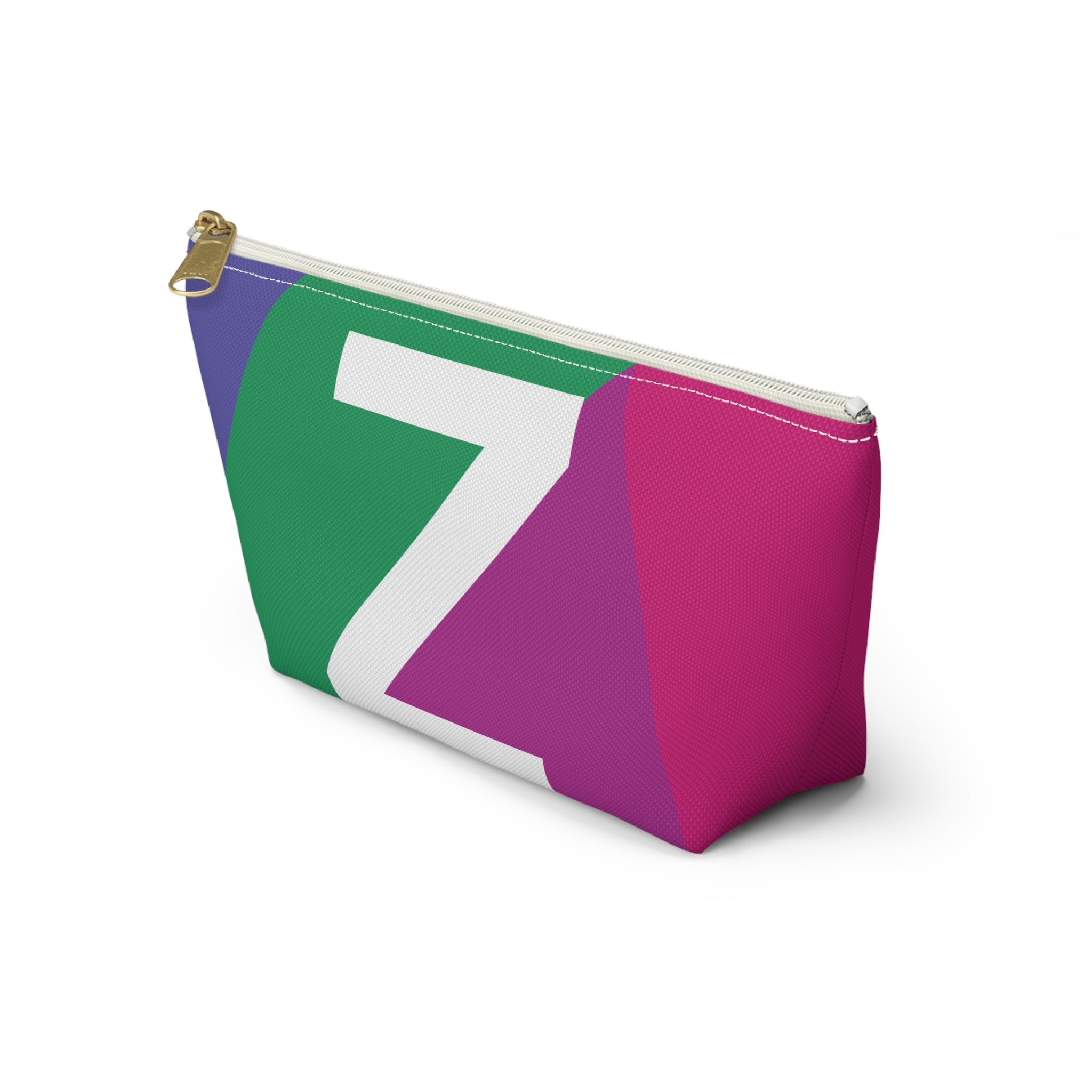 Initials Colorblock Accessory Pouch — Monogram Z T-Bottom Cosmetic Bag