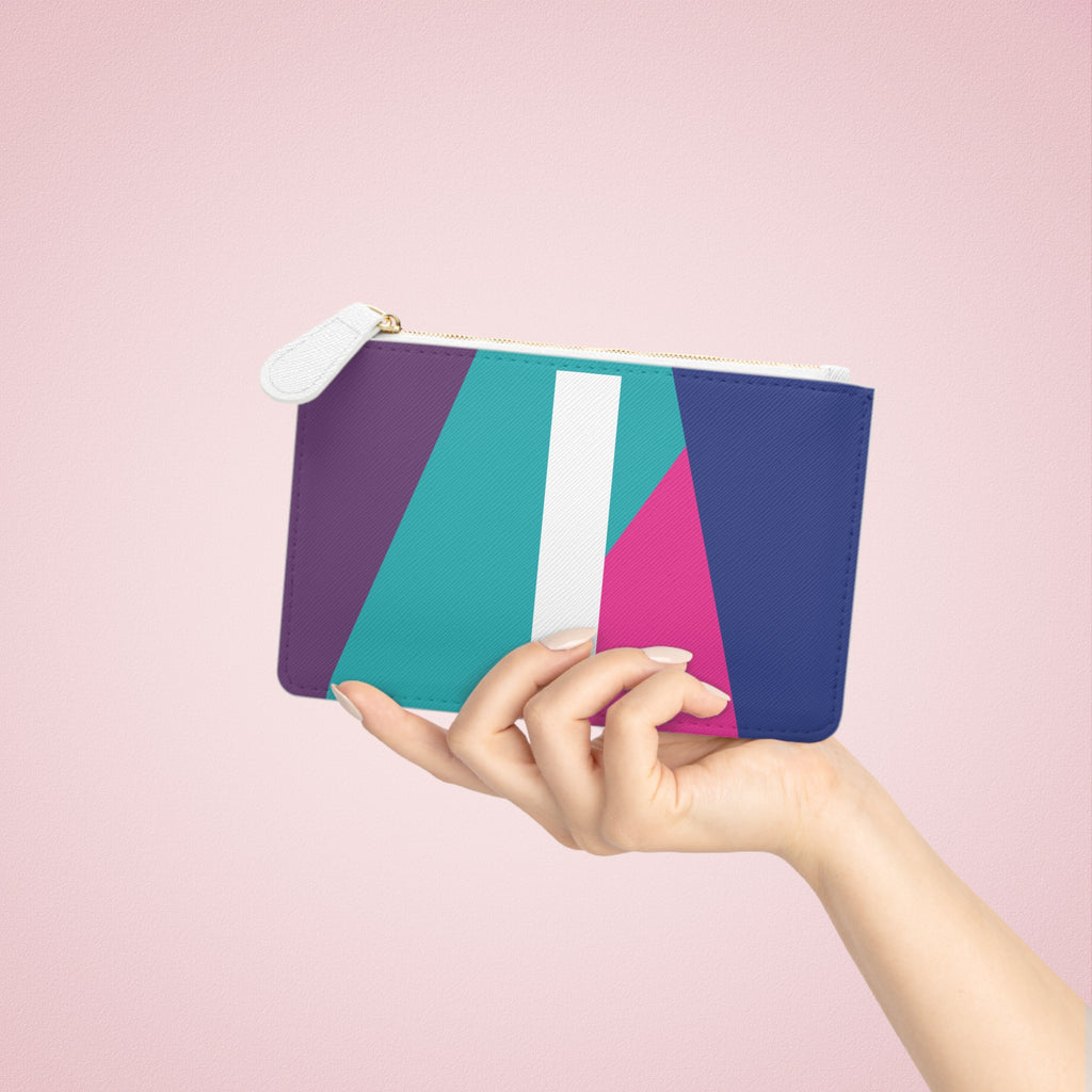 Initial I Mini Clutch — Colorblock Monogram Wristlet Wallet