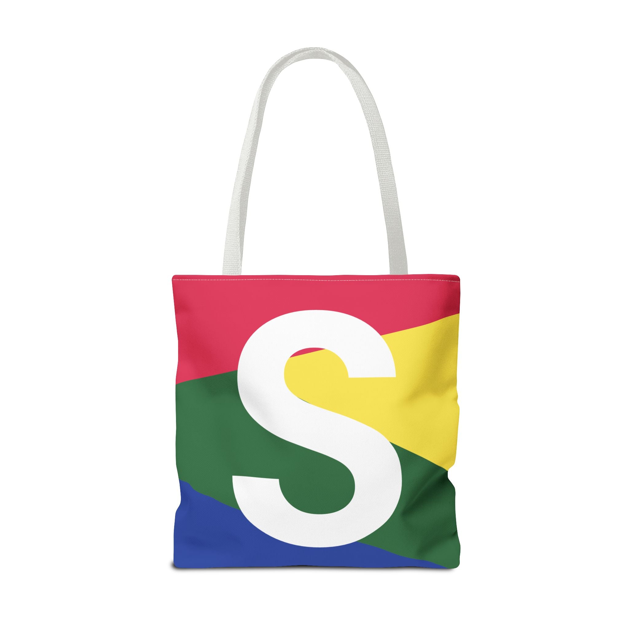 Monogram 'S' Colorblock Tote Bag — Personalized Initial S Shoulder Tote