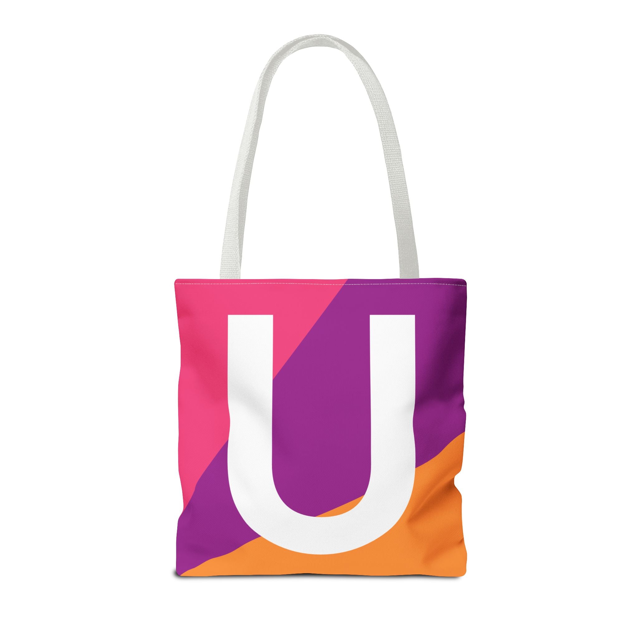 Monogram 'U' Colorblock Tote Bag — Personalized Initial U Shoulder Tote