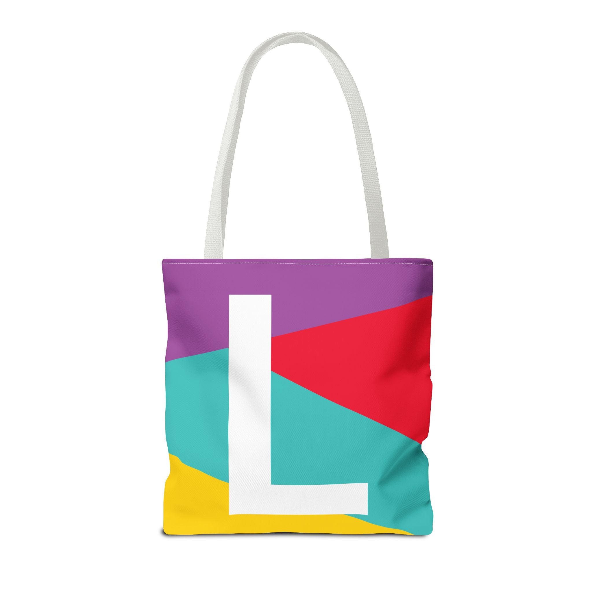 Monogram 'L' Colorblock Tote Bag — Personalized Initial L Shoulder Tote