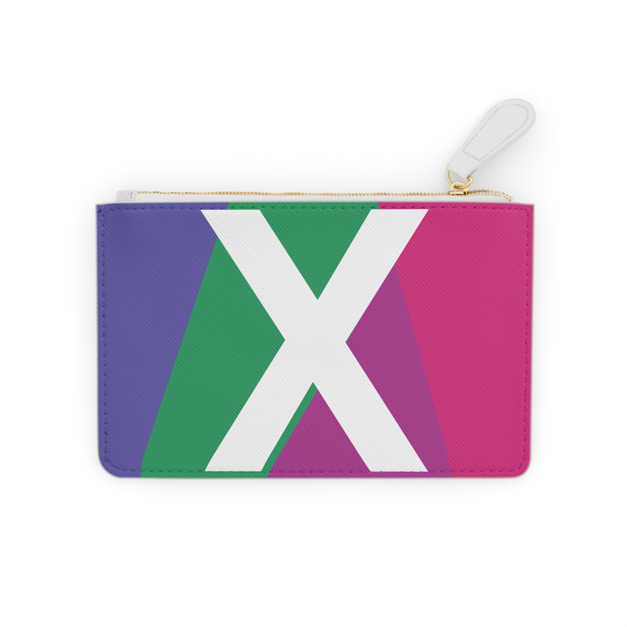 Initial X Mini Clutch — Colorblock Monogram Wristlet Wallet