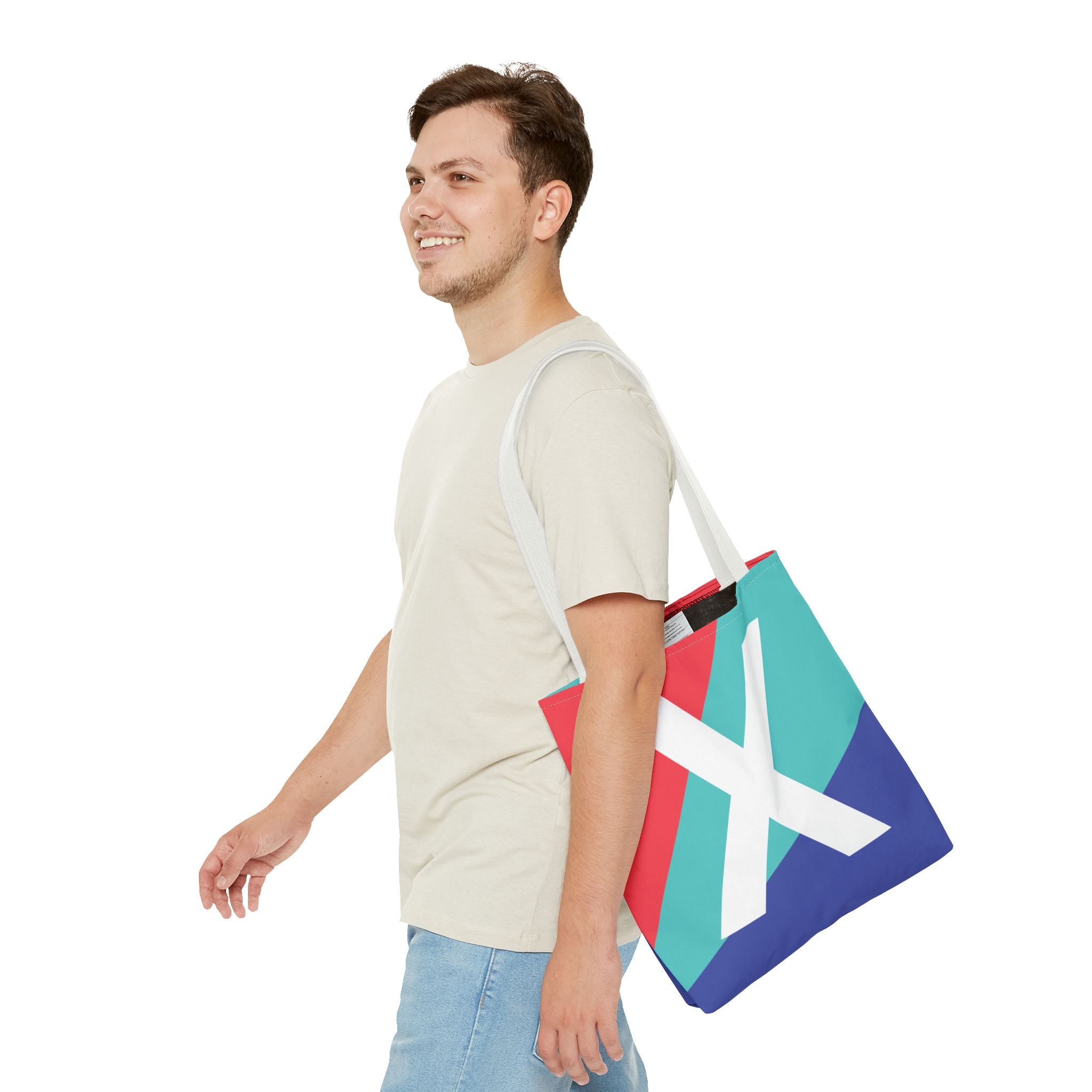 Monogram 'X' Colorblock Tote Bag — Personalized Initial X Shoulder Tote