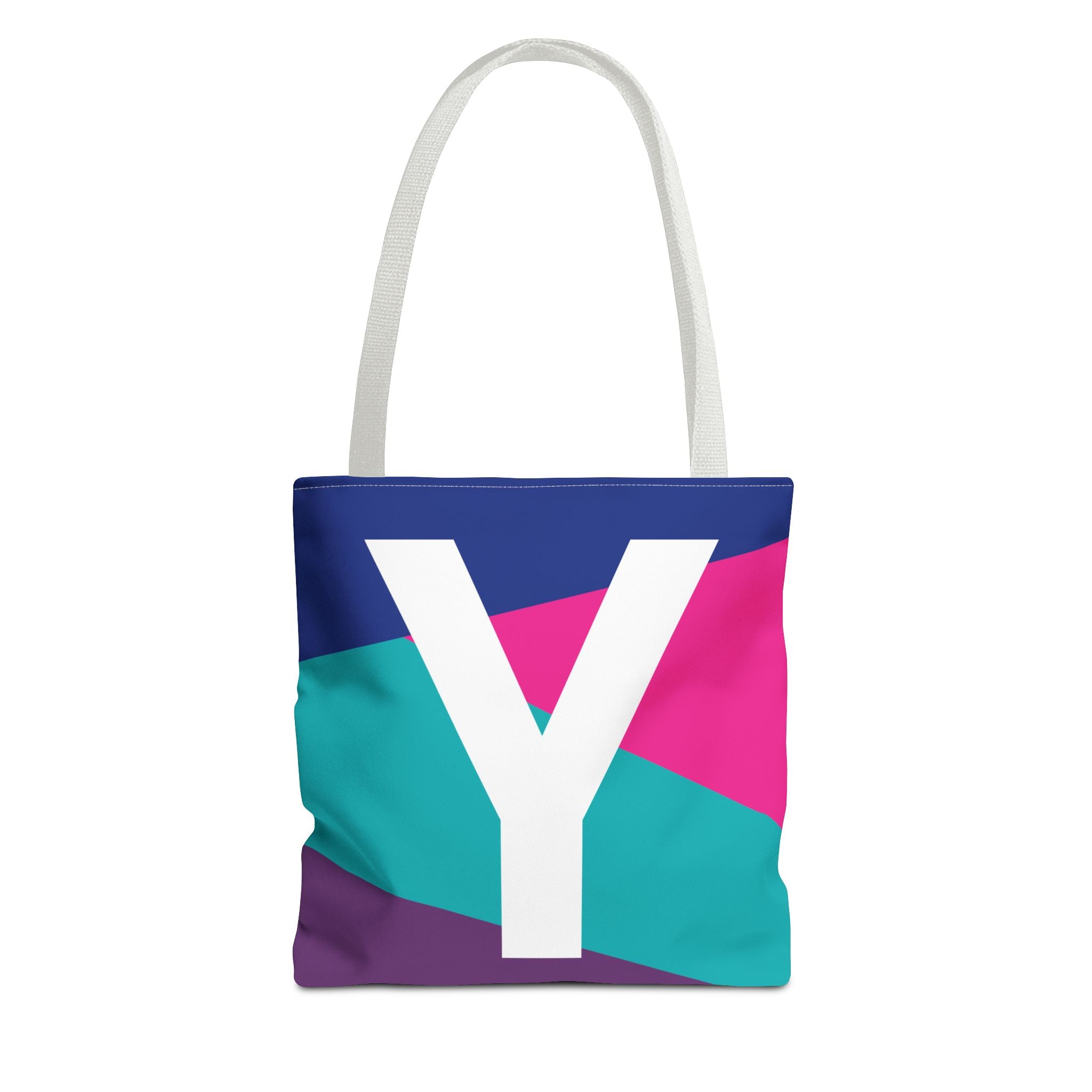 Monogram 'Y' Colorblock Tote Bag — Personalized Initial Y Shoulder Tote