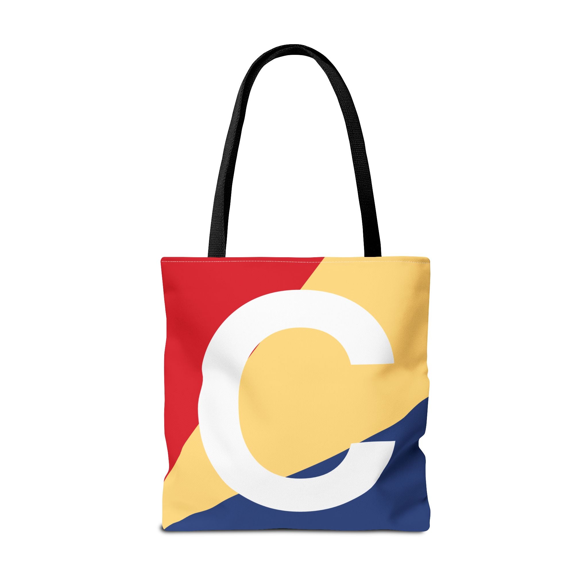 Monogram 'C' Colorblock Tote Bag — Personalized Initial C Shoulder Tote