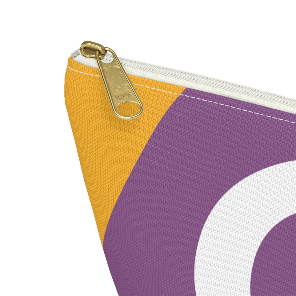 Initials Colorblock Accessory Pouch — Monogram C T-Bottom Cosmetic Bag