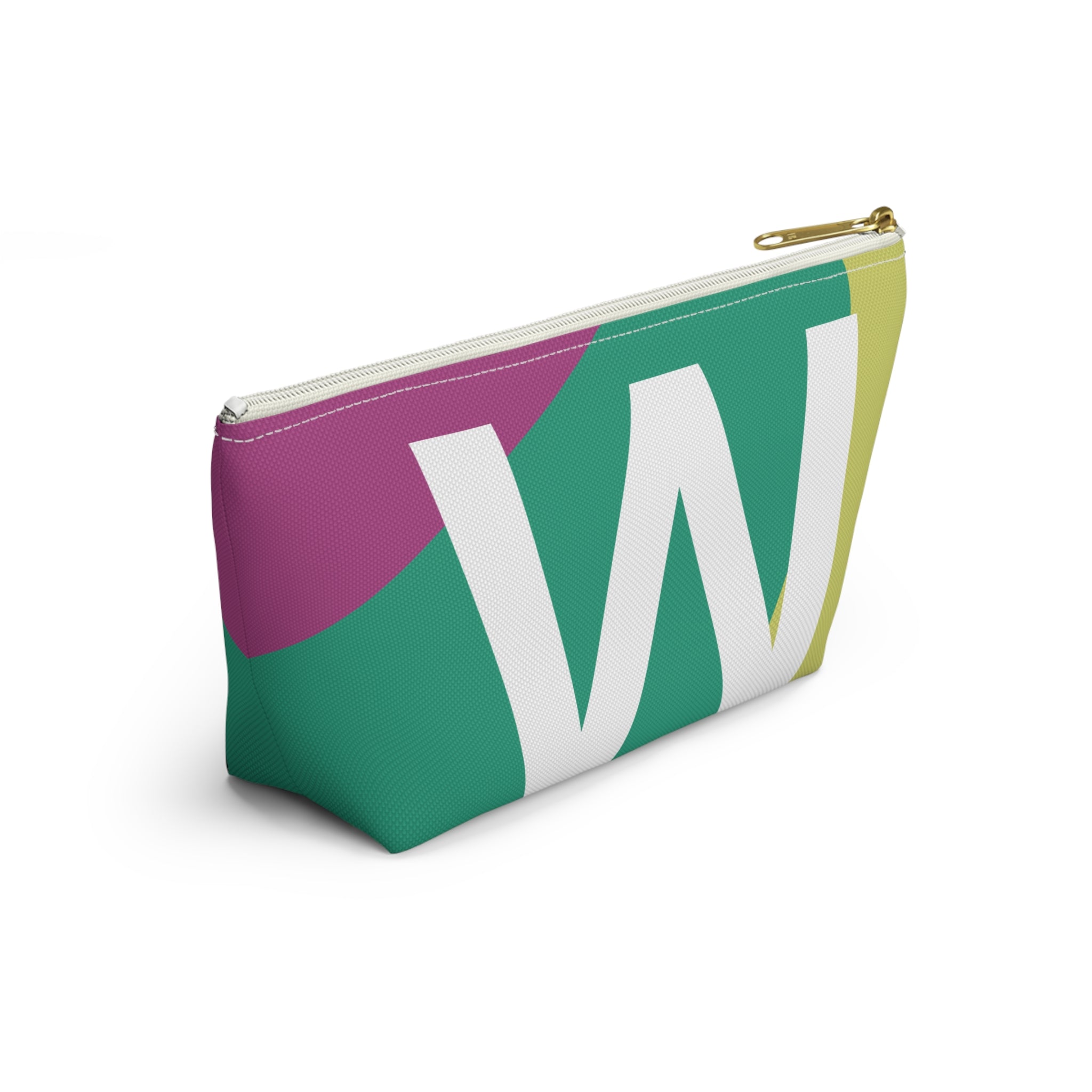 Initials Colorblock Accessory Pouch — Monogram W T-Bottom Cosmetic Bag