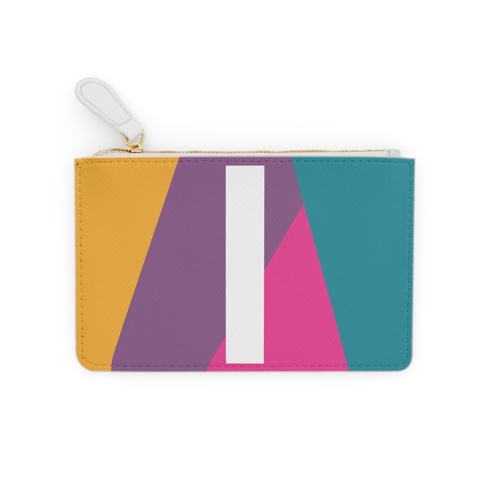 Initial I Mini Clutch — Colorblock Monogram Wristlet Wallet