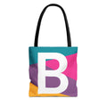 Monogram 'B' Colorblock Tote Bag — Personalized Initial A Shoulder Tote