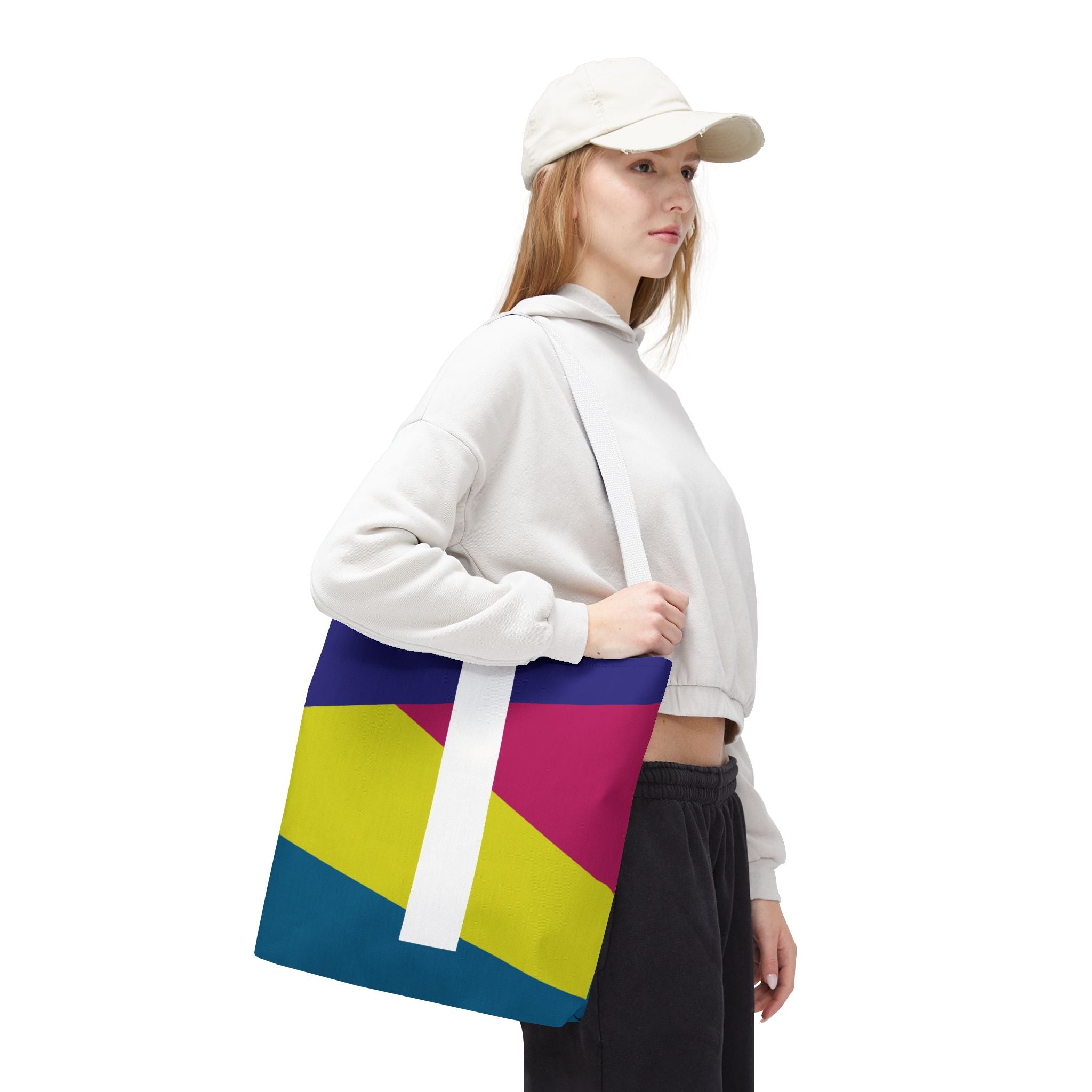 Monogram 'I' Colorblock Tote Bag — Personalized Initial I Shoulder Tote