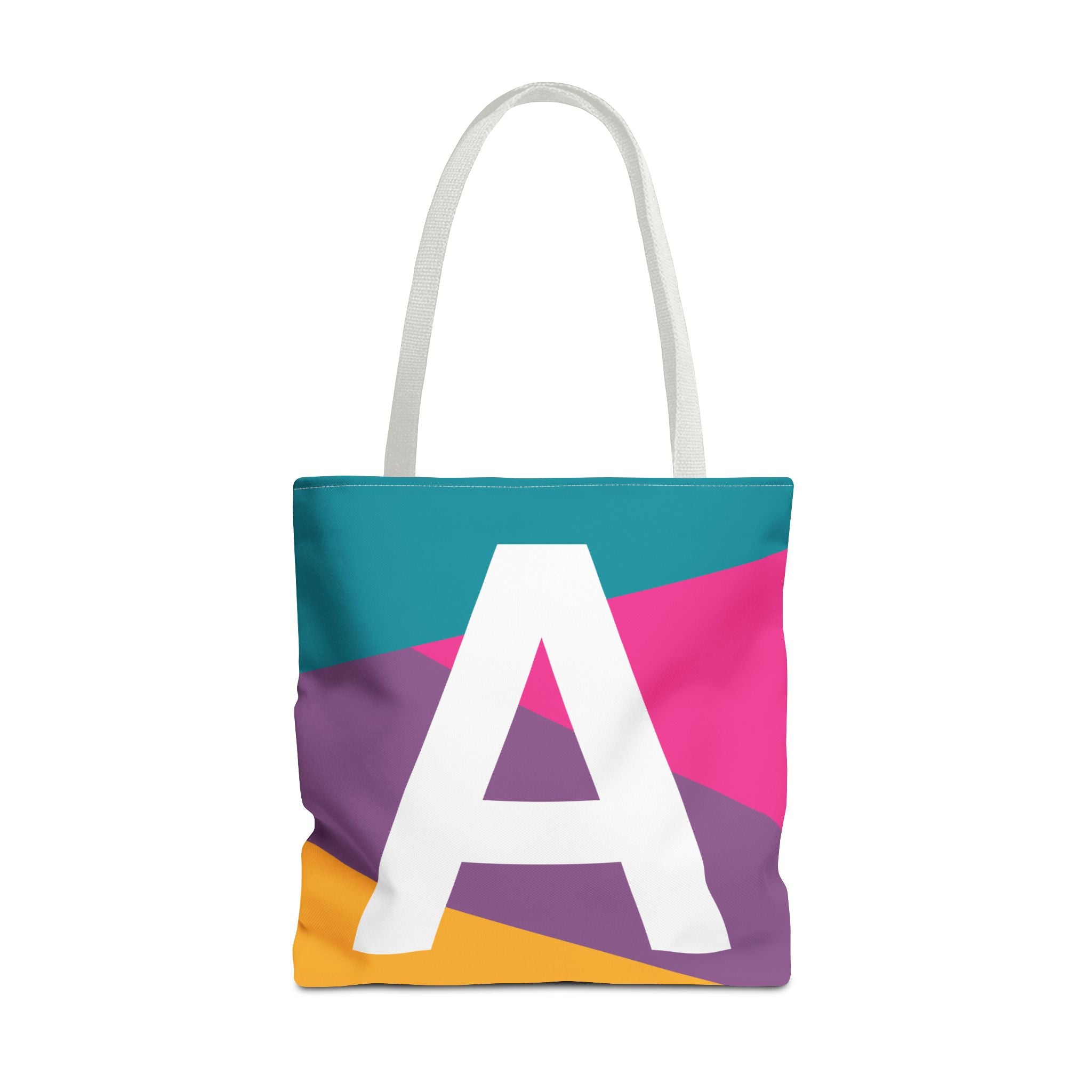 Monogram 'A' Colorblock Tote Bag — Personalized Initial A Shoulder Tote