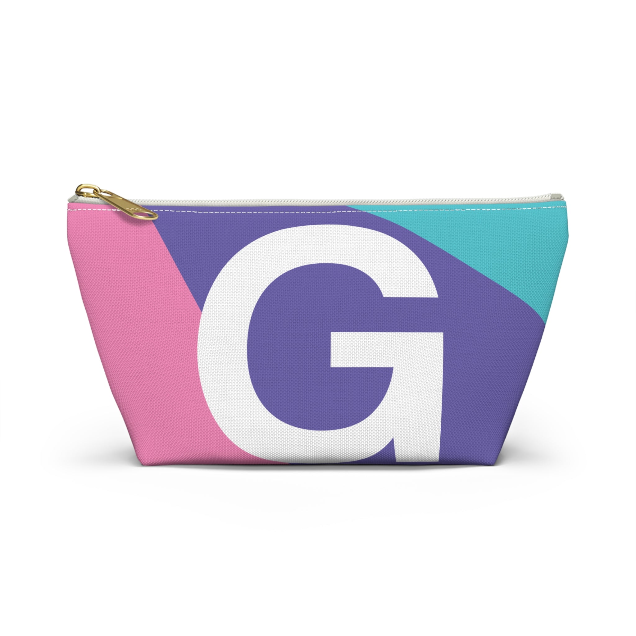 Initials Colorblock Accessory Pouch — Monogram G T-Bottom Cosmetic Bag