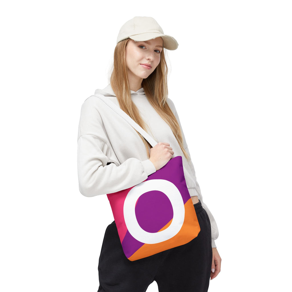 Monogram 'O' Colorblock Tote Bag — Personalized Initial O Shoulder Tote