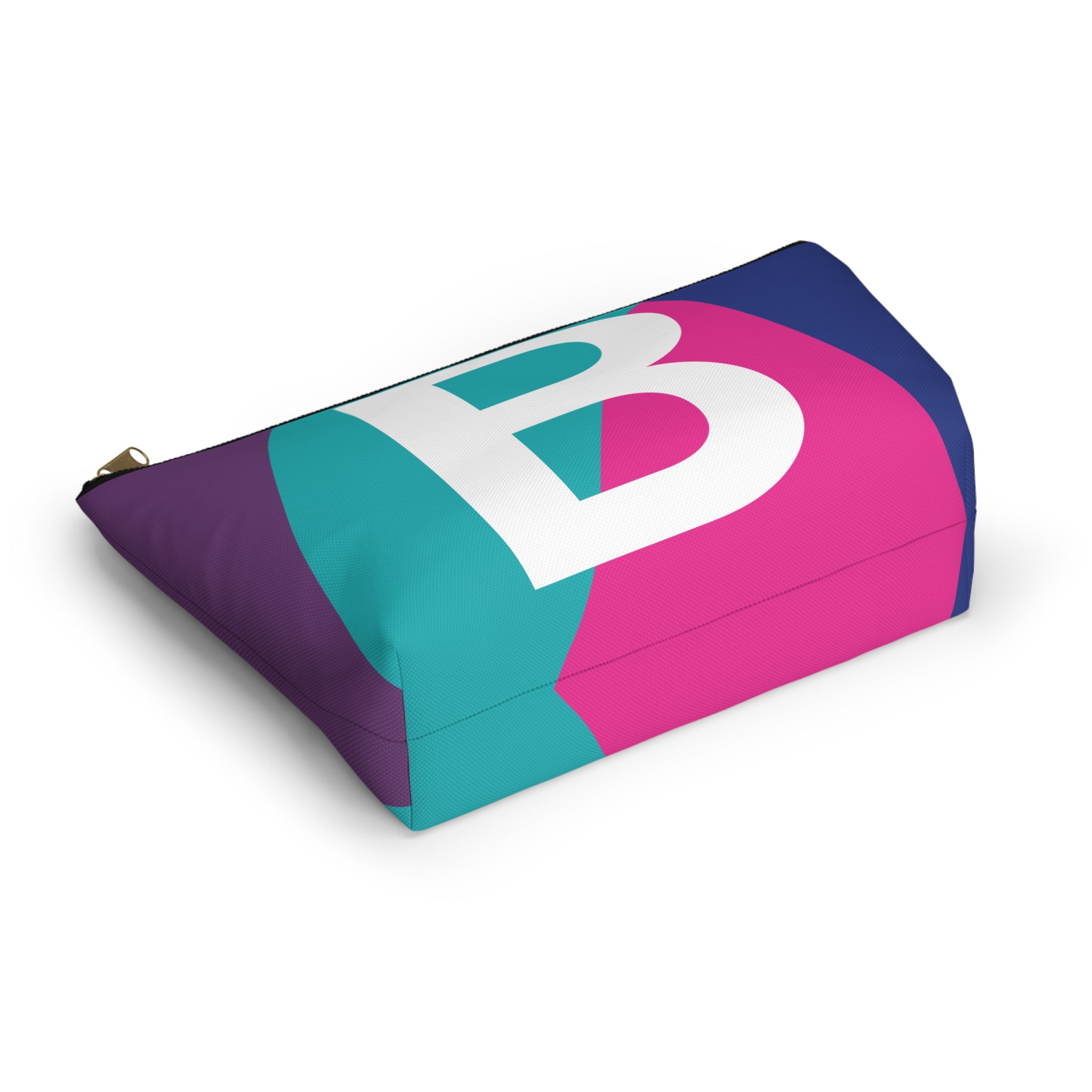 Initials Colorblock Accessory Pouch — Monogram B T-Bottom Cosmetic Bag