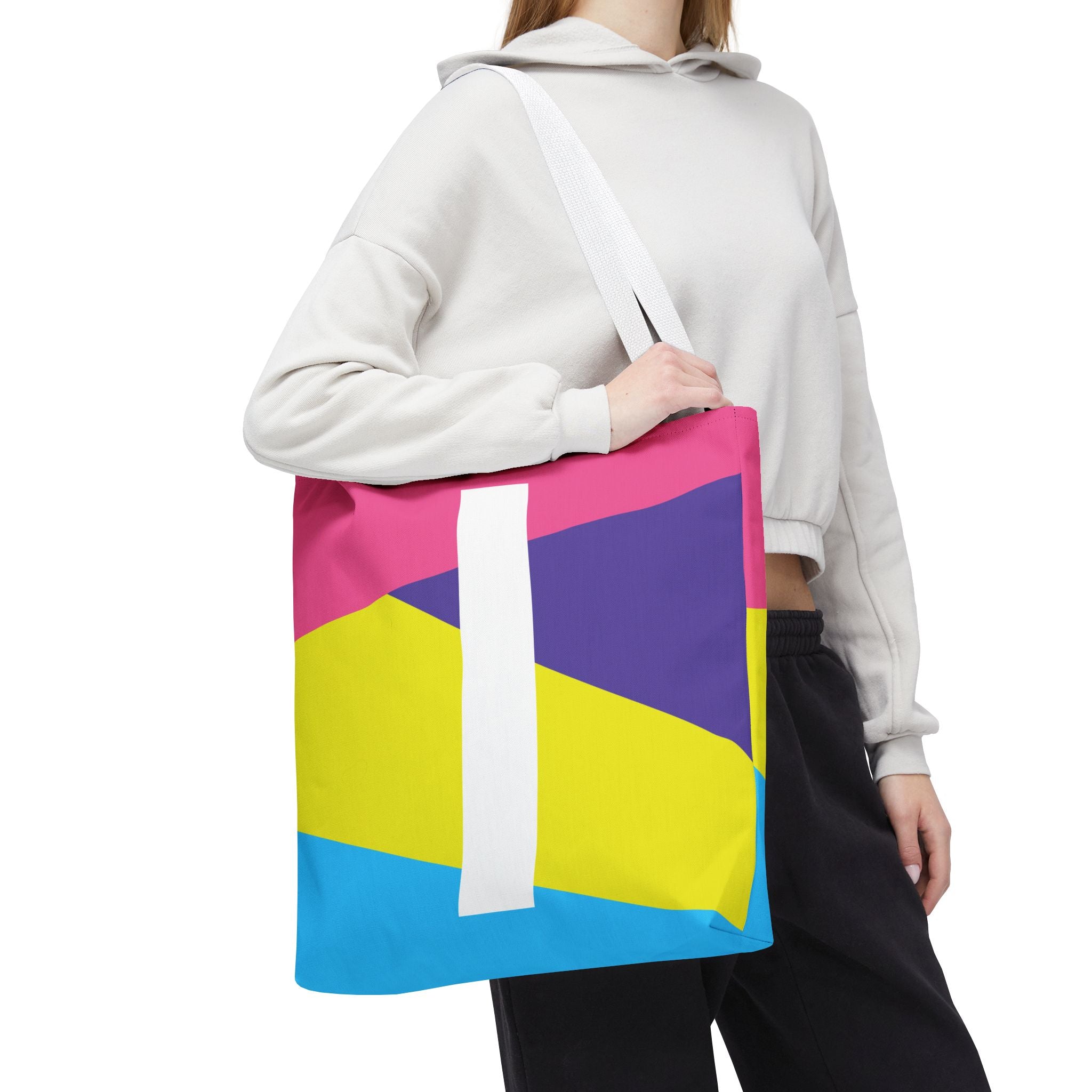 Monogram 'I' Colorblock Tote Bag — Personalized Initial I Shoulder Tote
