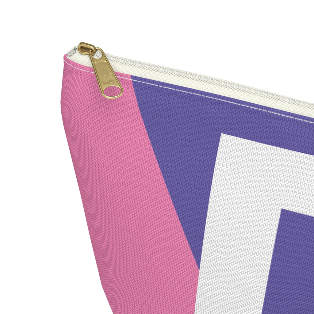 Initials Colorblock Accessory Pouch — Monogram D T-Bottom Cosmetic Bag