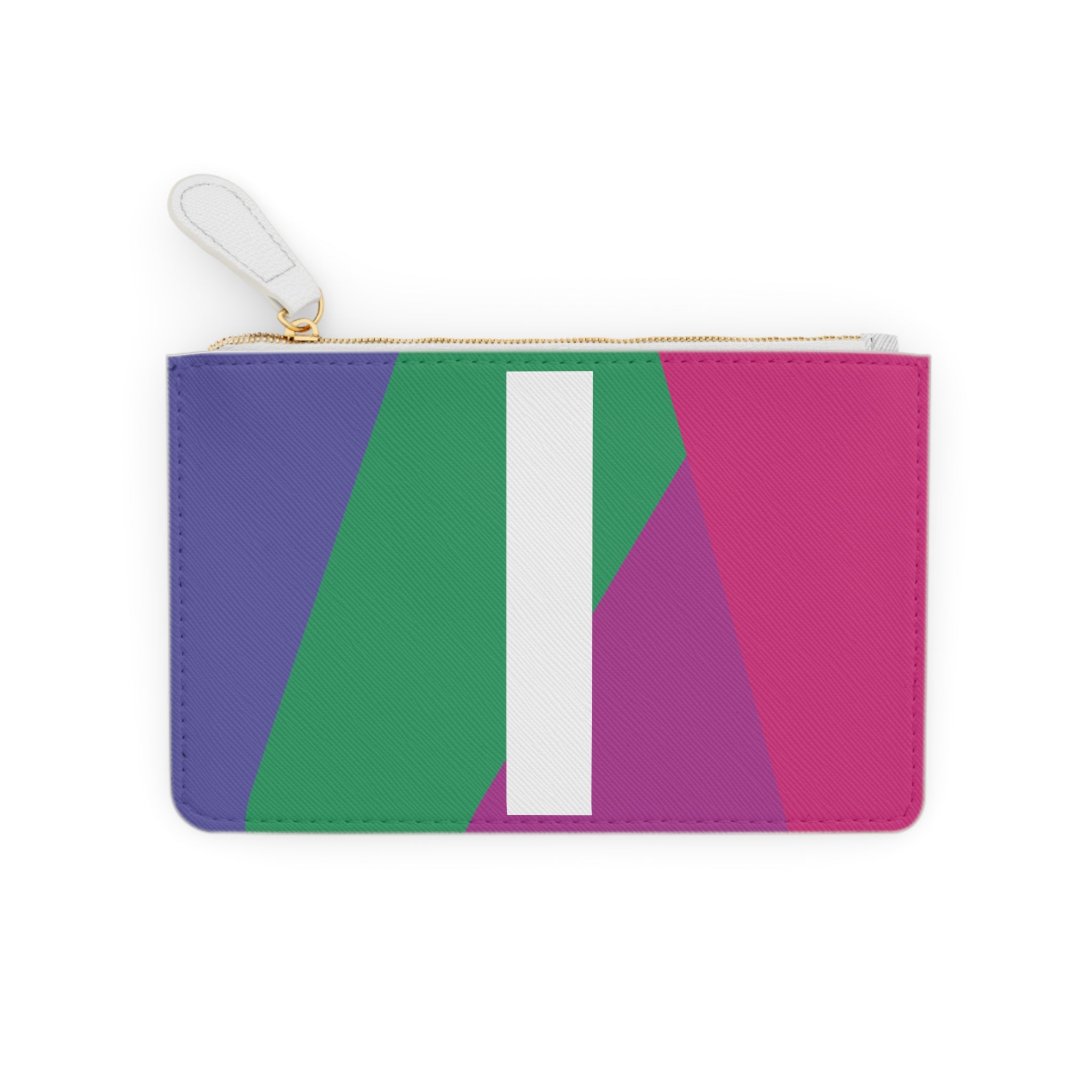 Initial I Mini Clutch — Colorblock Monogram Wristlet Wallet