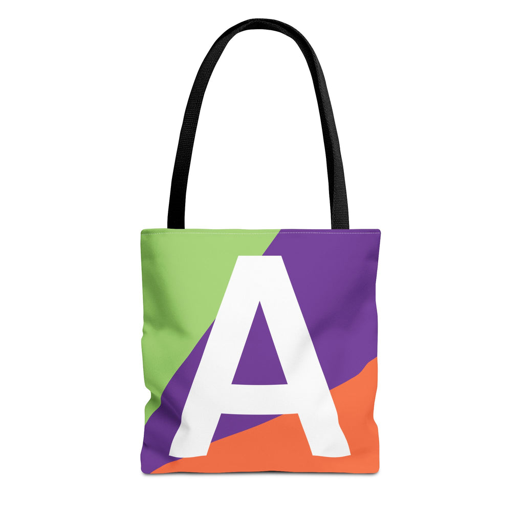 Monogram 'A' Colorblock Tote Bag — Personalized Initial A Shoulder Tote