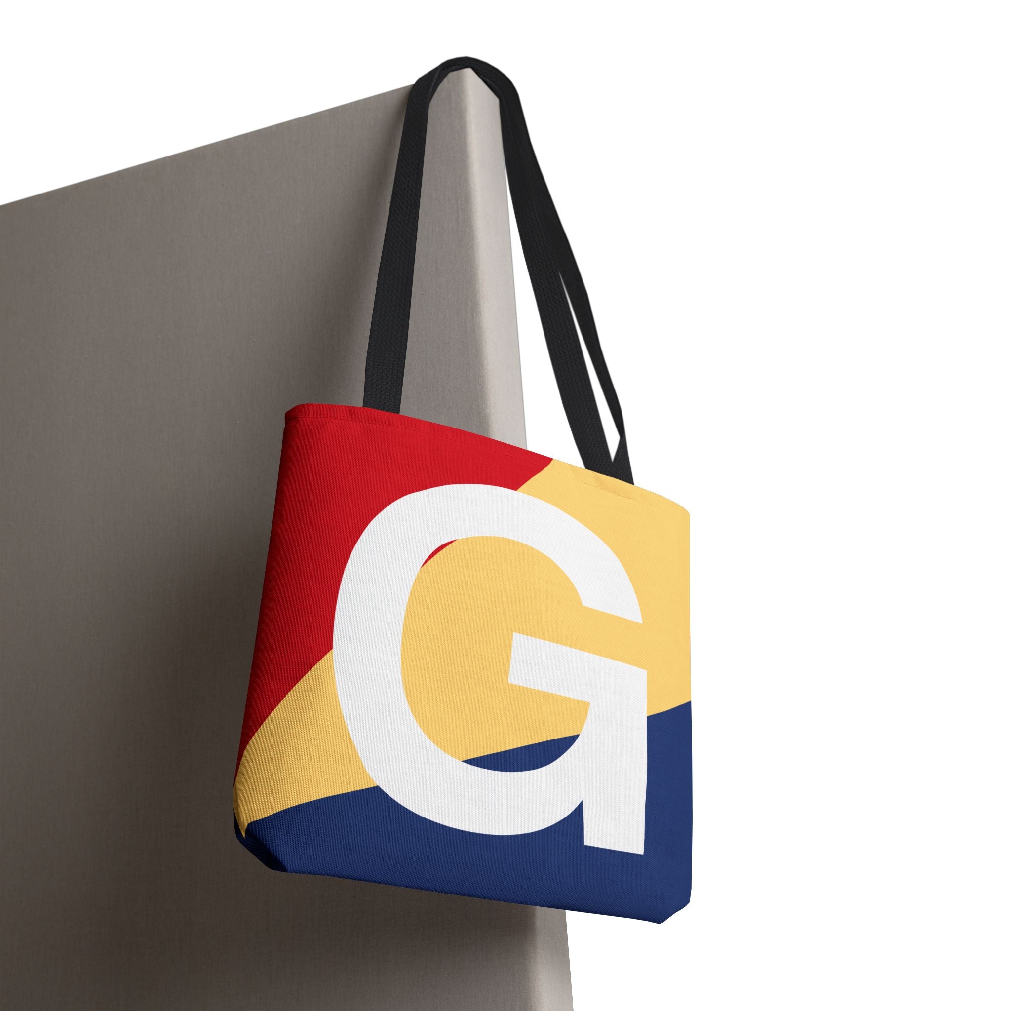 Monogram 'G' Colorblock Tote Bag — Personalized Initial G Shoulder Tote