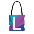 Monogram 'L' Colorblock Tote Bag — Personalized Initial L Shoulder Tote