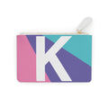 Initial K Mini Clutch — Colorblock Monogram Wristlet Wallet