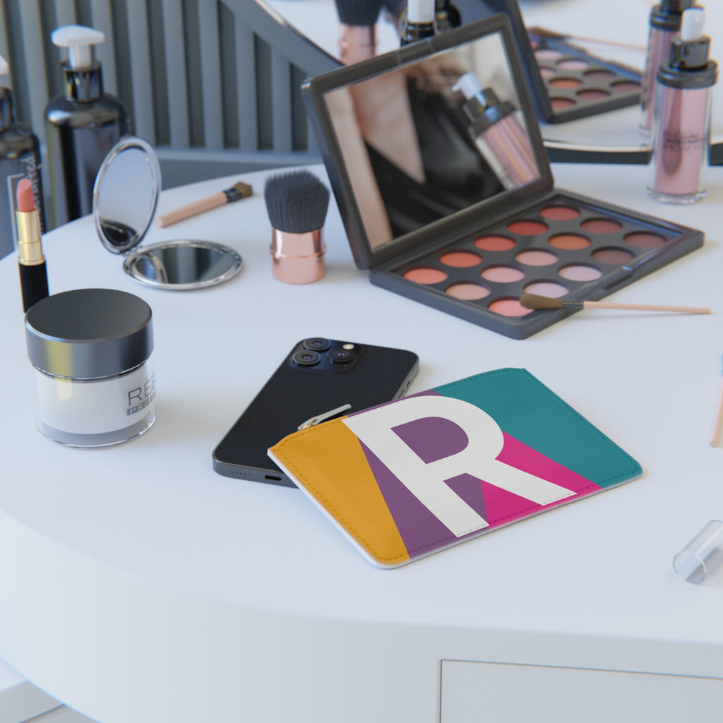 Initial R Mini Clutch — Colorblock Monogram Wristlet Wallet