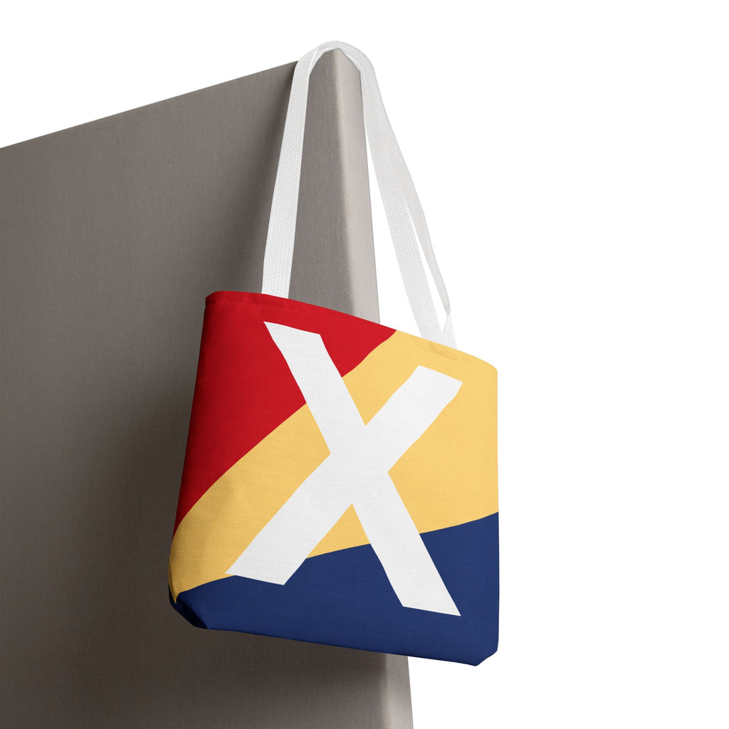 Monogram 'X' Colorblock Tote Bag — Personalized Initial X Shoulder Tote
