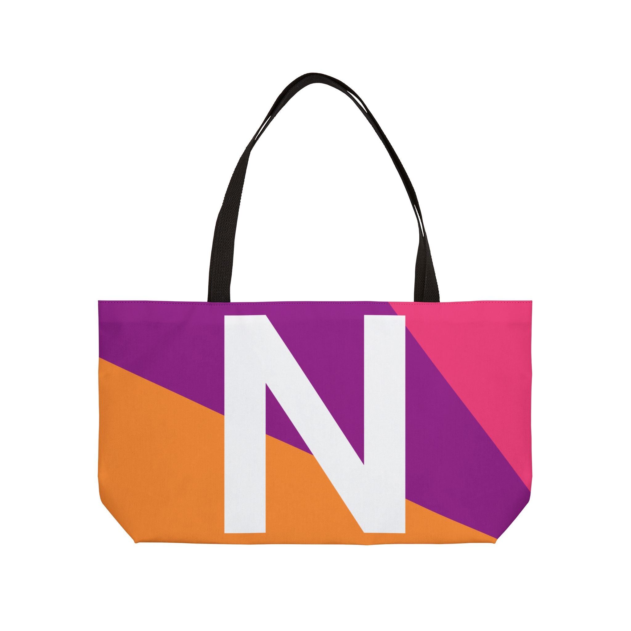Personalized 'N' Colorblock Tote Bag — Monogram Weekender Tote