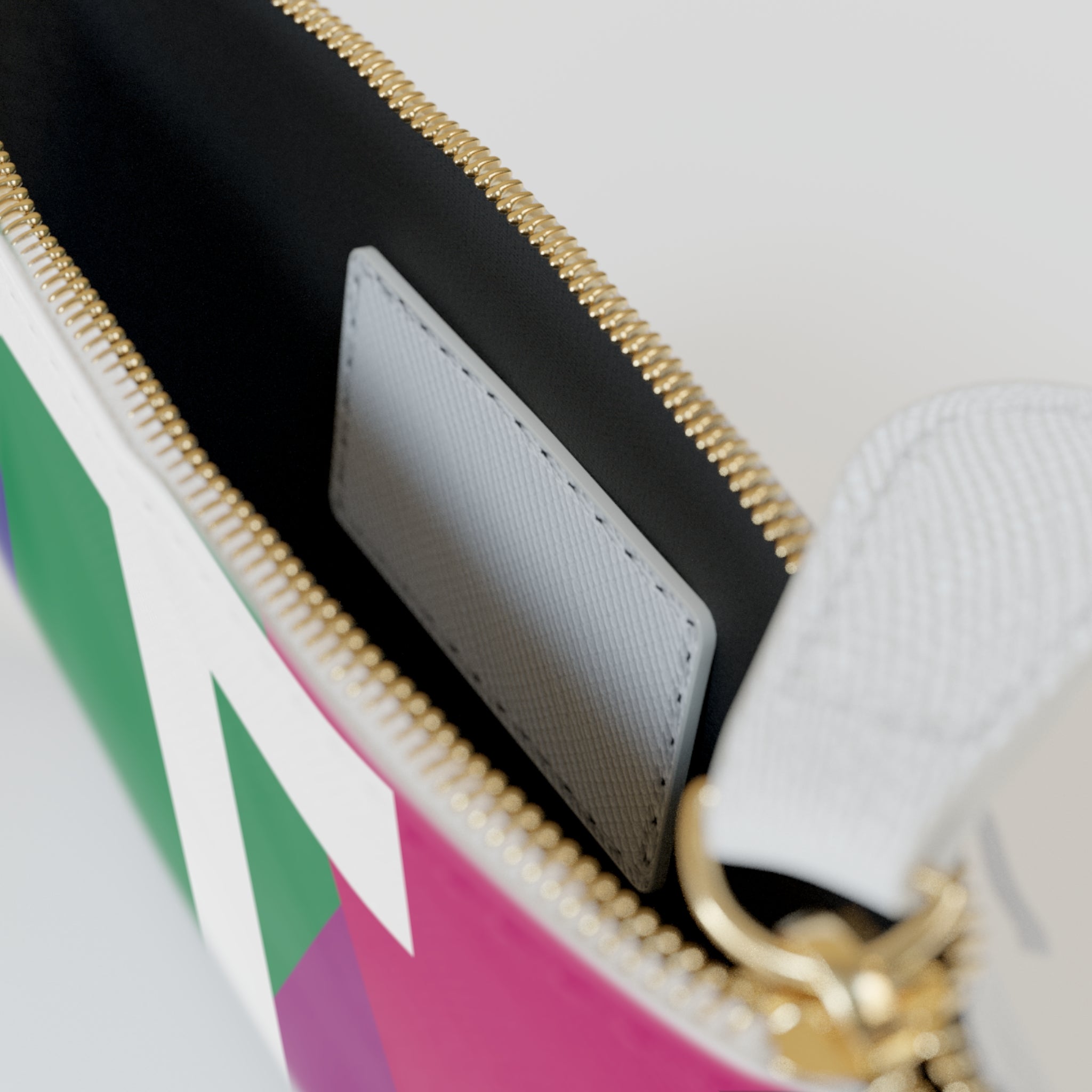 Initial T Mini Clutch — Colorblock Monogram Wristlet Wallet