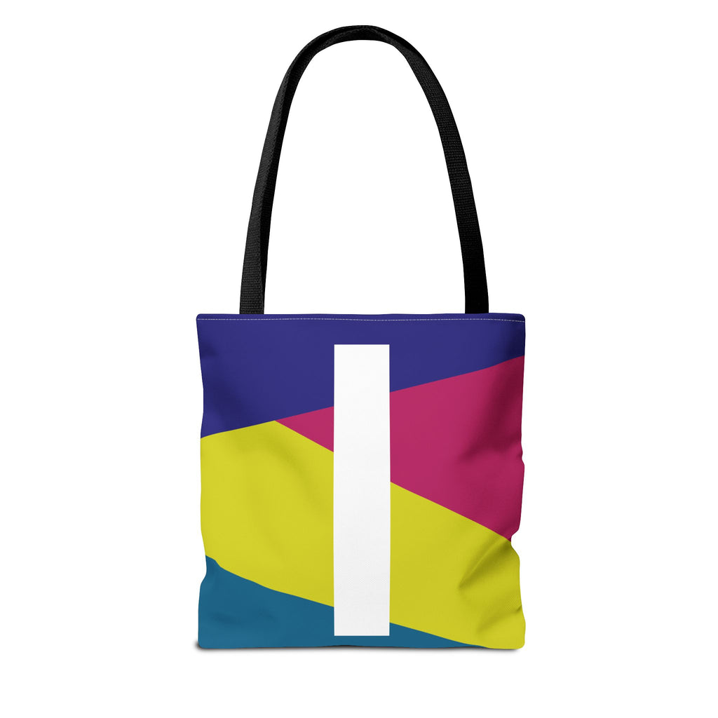 Monogram 'I' Colorblock Tote Bag — Personalized Initial I Shoulder Tote