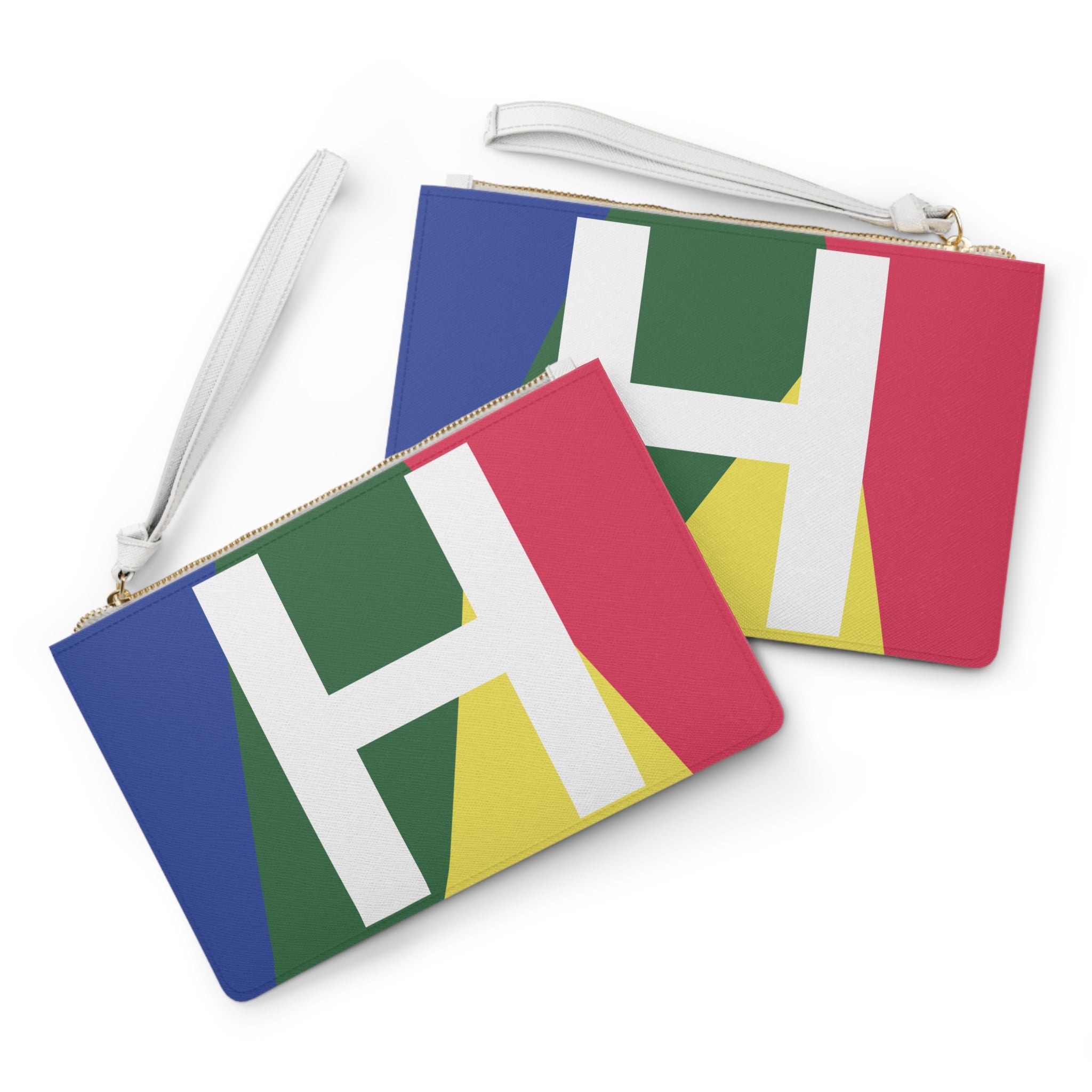 Monogram 'H' Colorblock Clutch Bag — Bold Geometric Wristlet for Everyday & Gifts