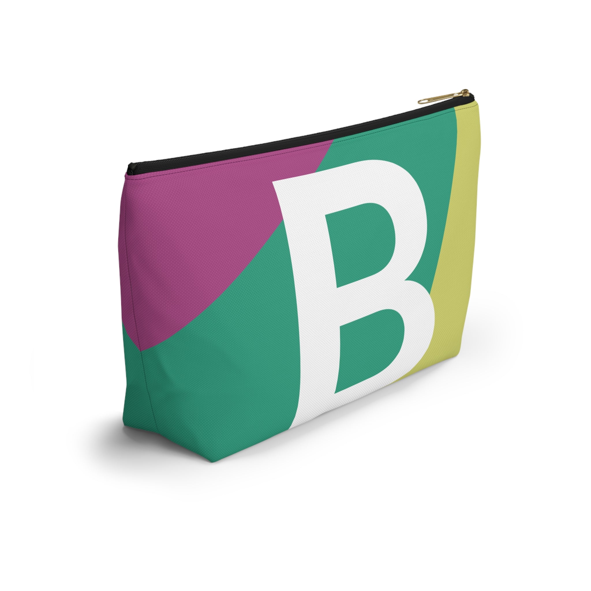 Initials Colorblock Accessory Pouch — Monogram B T-Bottom Cosmetic Bag
