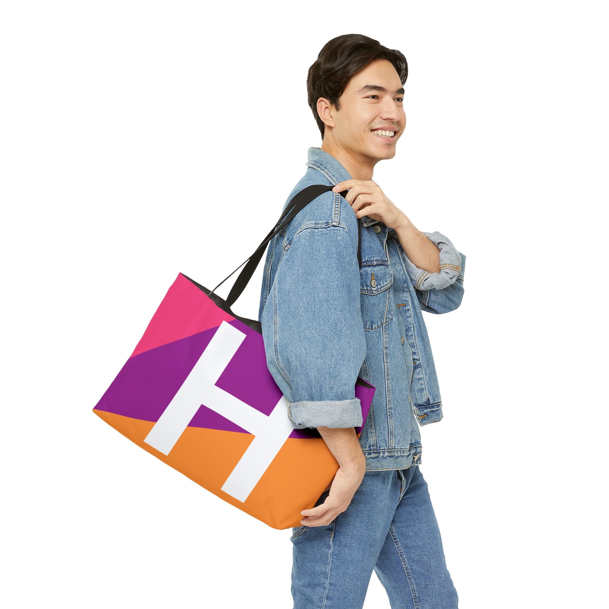 Personalized 'H' Colorblock Tote Bag — Monogram Weekender Tote