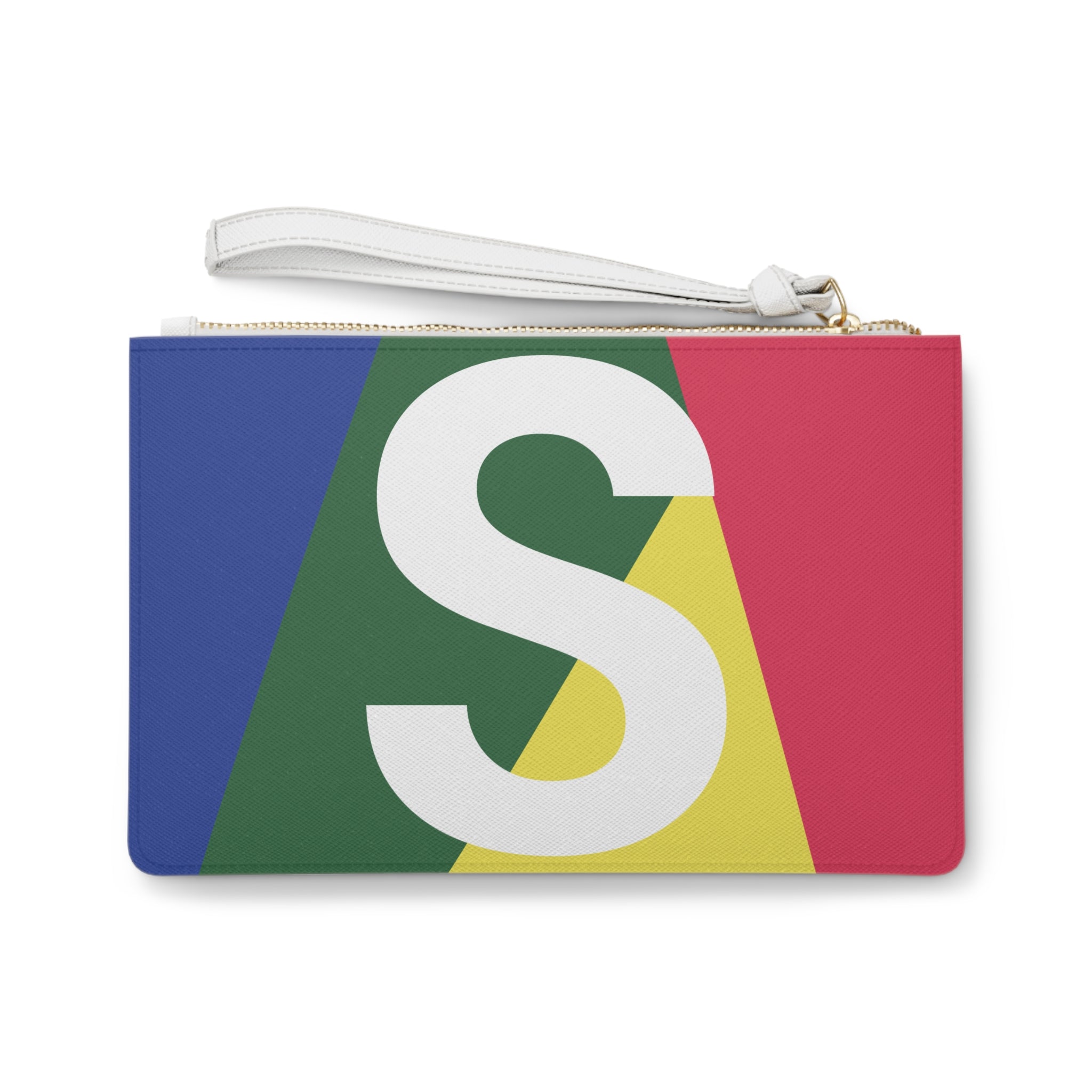 Monogram 'S' Colorblock Clutch Bag — Bold Geometric Wristlet for Everyday & Gifts