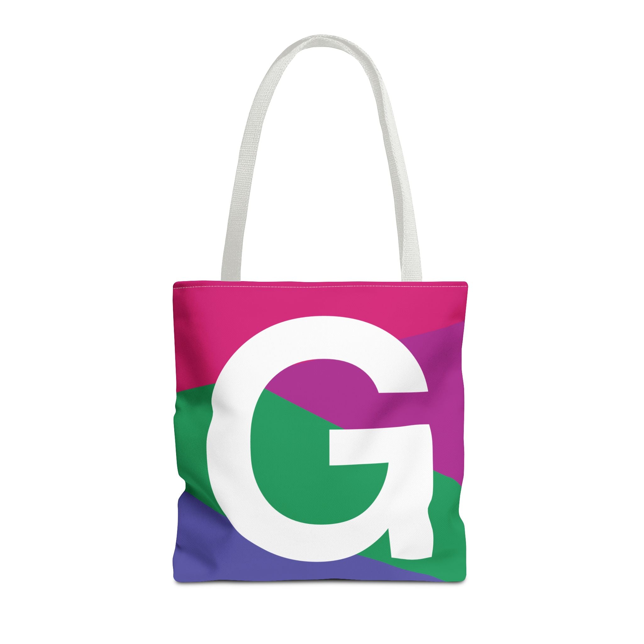 Monogram 'G' Colorblock Tote Bag — Personalized Initial G Shoulder Tote