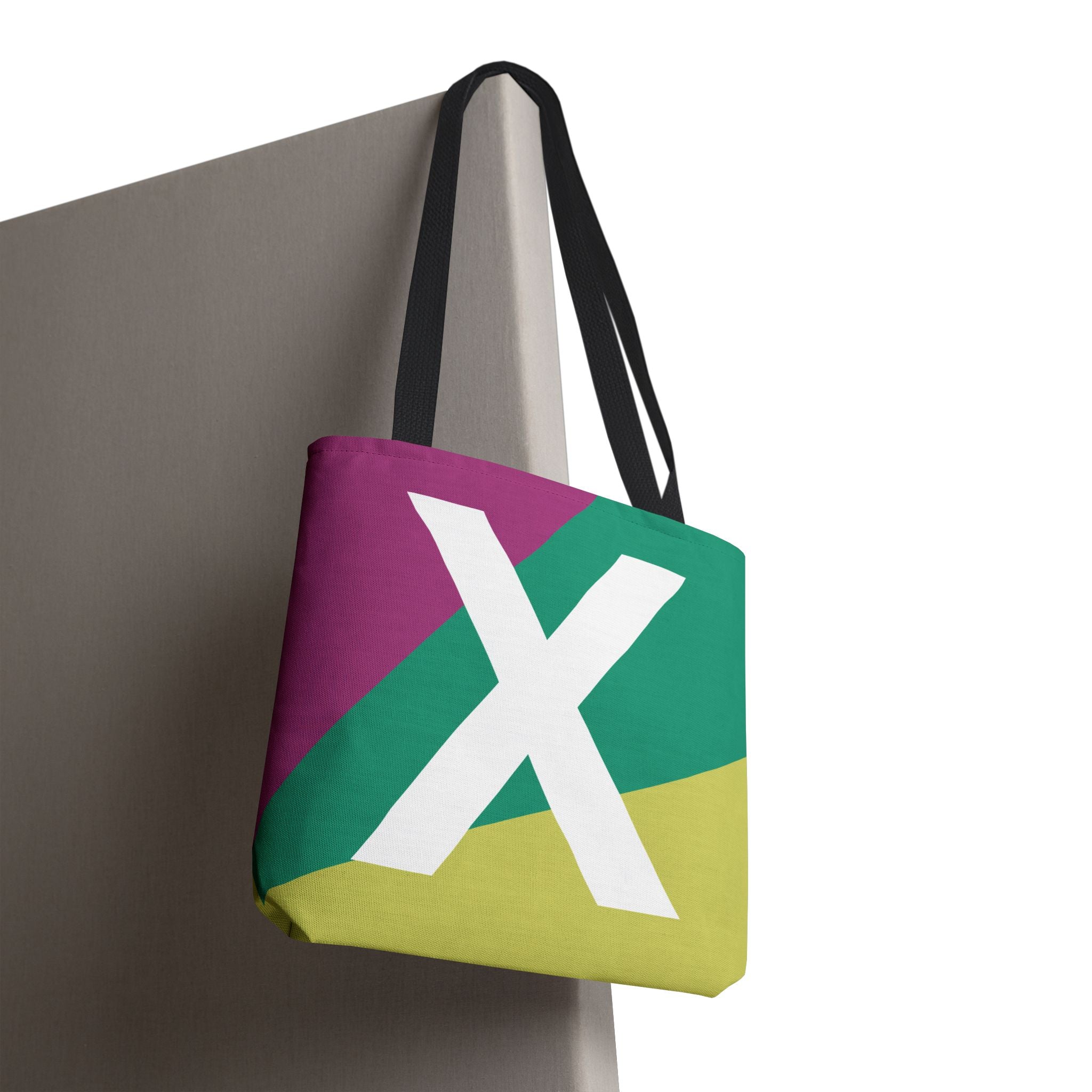 Monogram 'X' Colorblock Tote Bag — Personalized Initial X Shoulder Tote