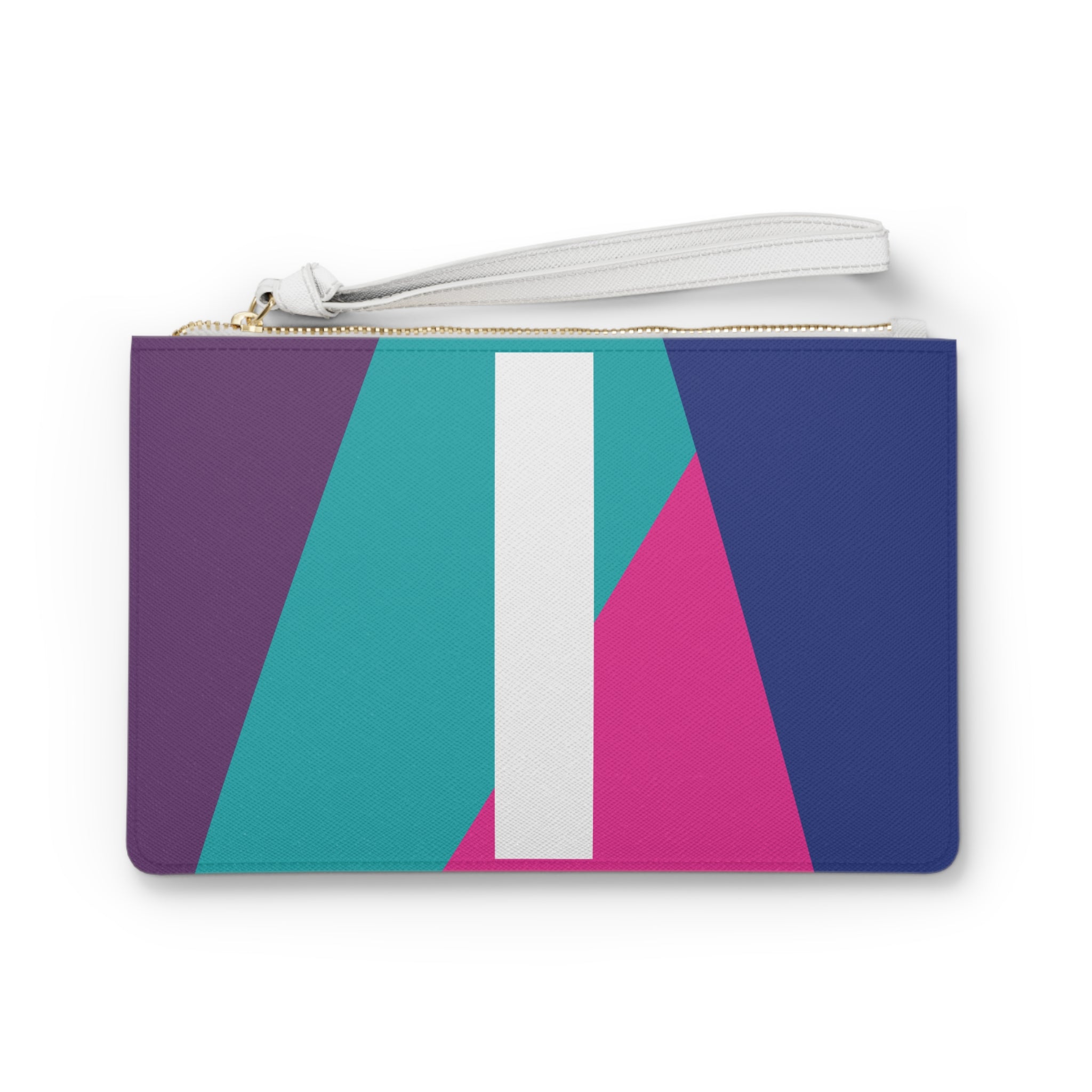 Monogram 'I' Colorblock Clutch Bag — Bold Geometric Wristlet for Everyday & Gifts