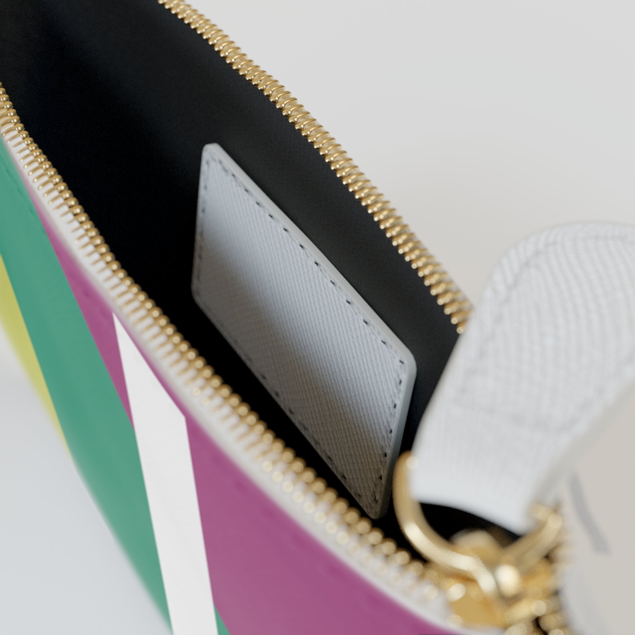 Initial J Mini Clutch — Colorblock Monogram Wristlet Wallet