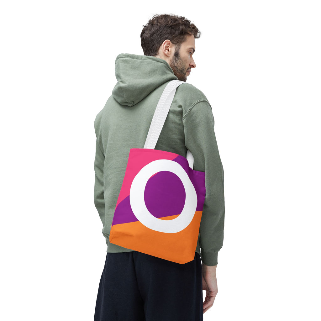 Monogram 'O' Colorblock Tote Bag — Personalized Initial O Shoulder Tote