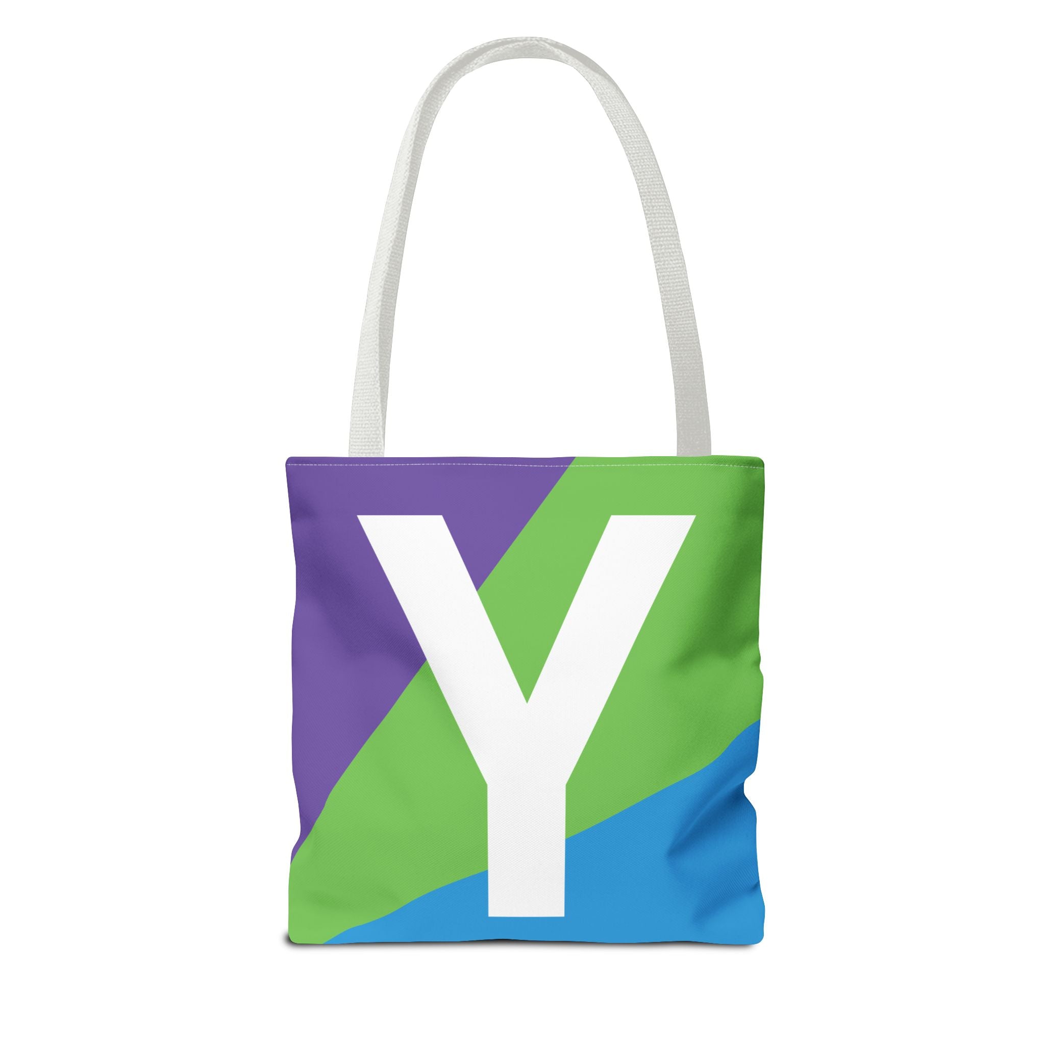 Monogram 'Y' Colorblock Tote Bag — Personalized Initial Y Shoulder Tote