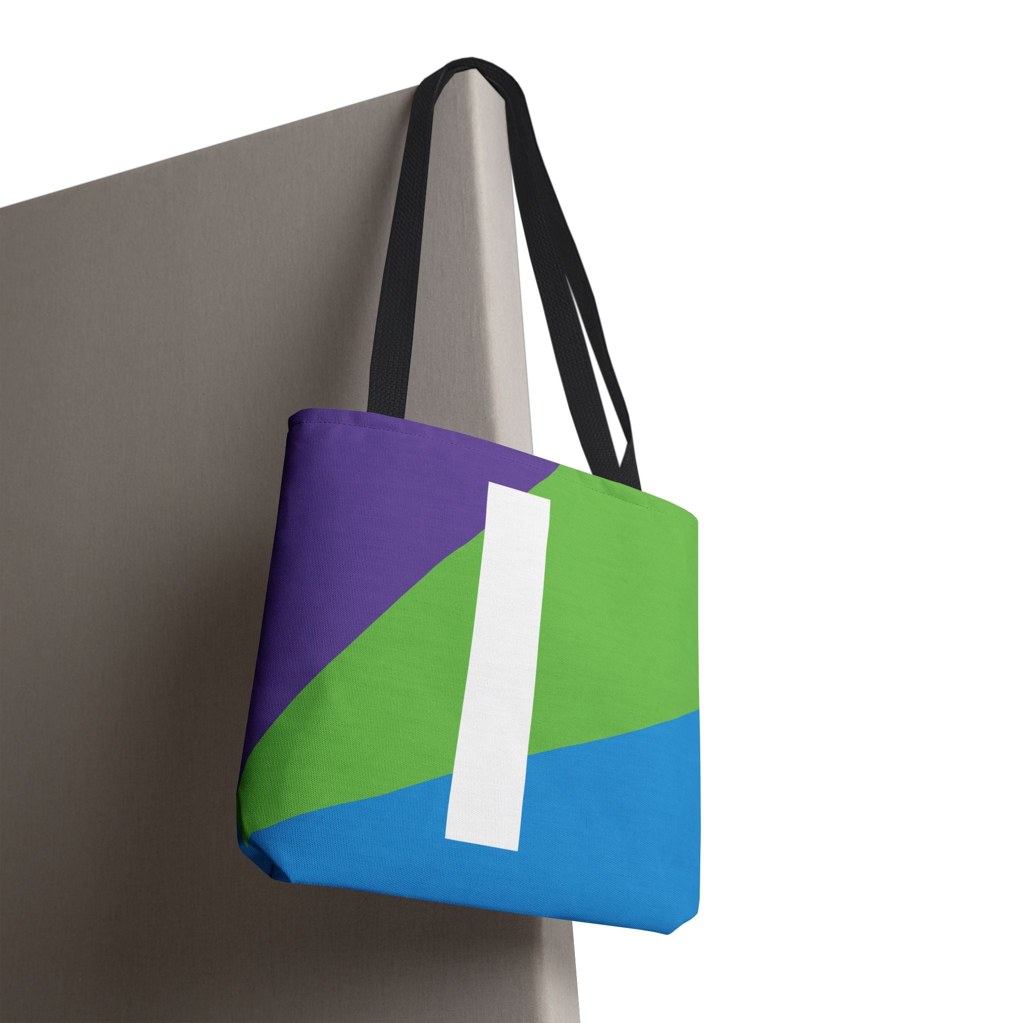 Monogram 'I' Colorblock Tote Bag — Personalized Initial I Shoulder Tote